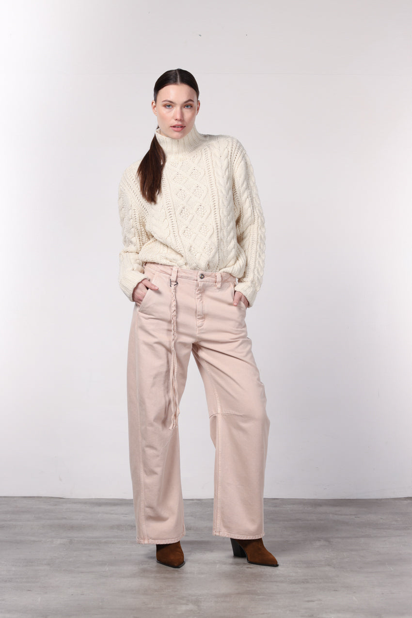 Virginie pantalone chino donna in twill baloon fit ①