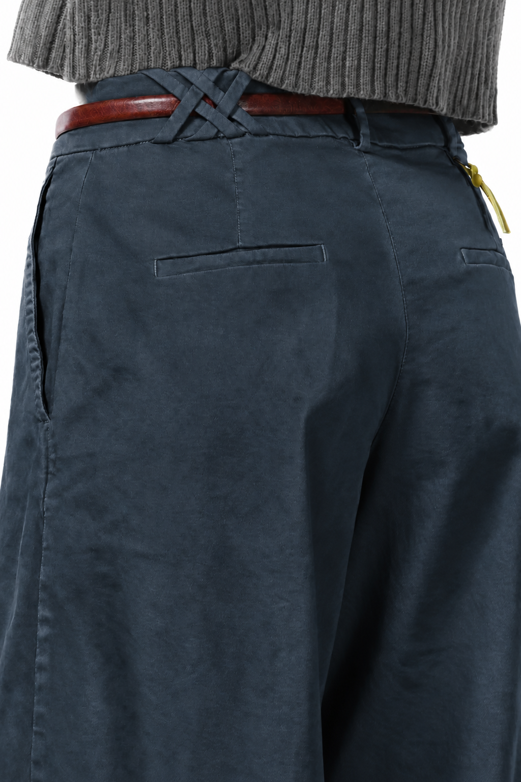 New York Wide pantalone chino donna in raso wide leg
