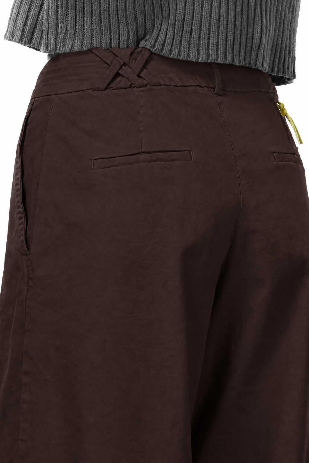 Pantalon chino New York Wide femme en satin, wide leg