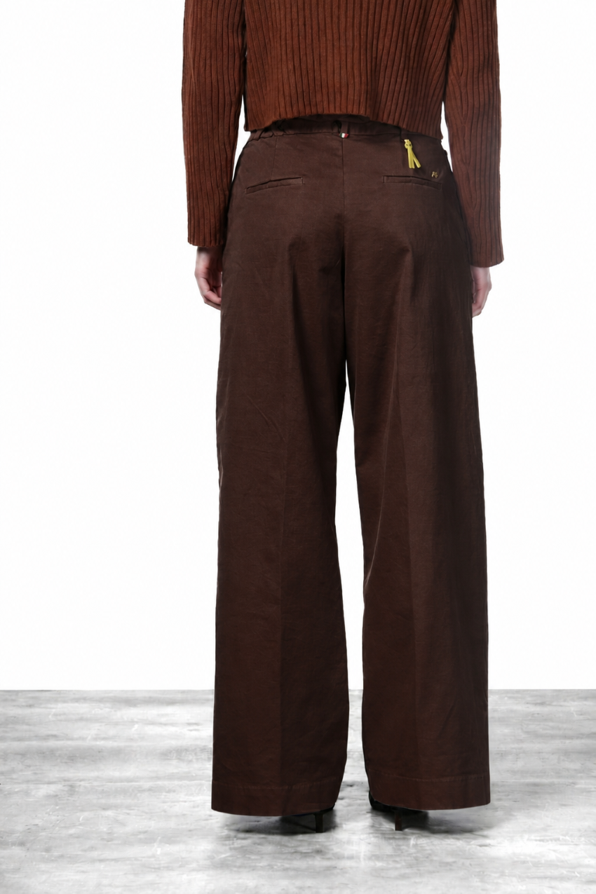 Pantalón chino New York Wide de mujer en raso, wide leg