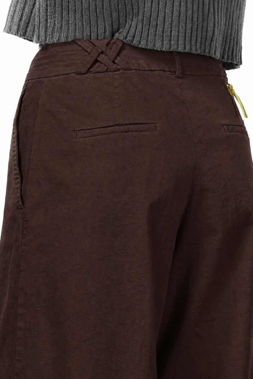 Pantalón chino New York Wide de mujer en raso, wide leg
