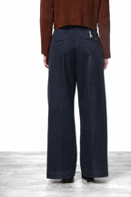 Pantalon chino New York Wide femme en satin, wide leg