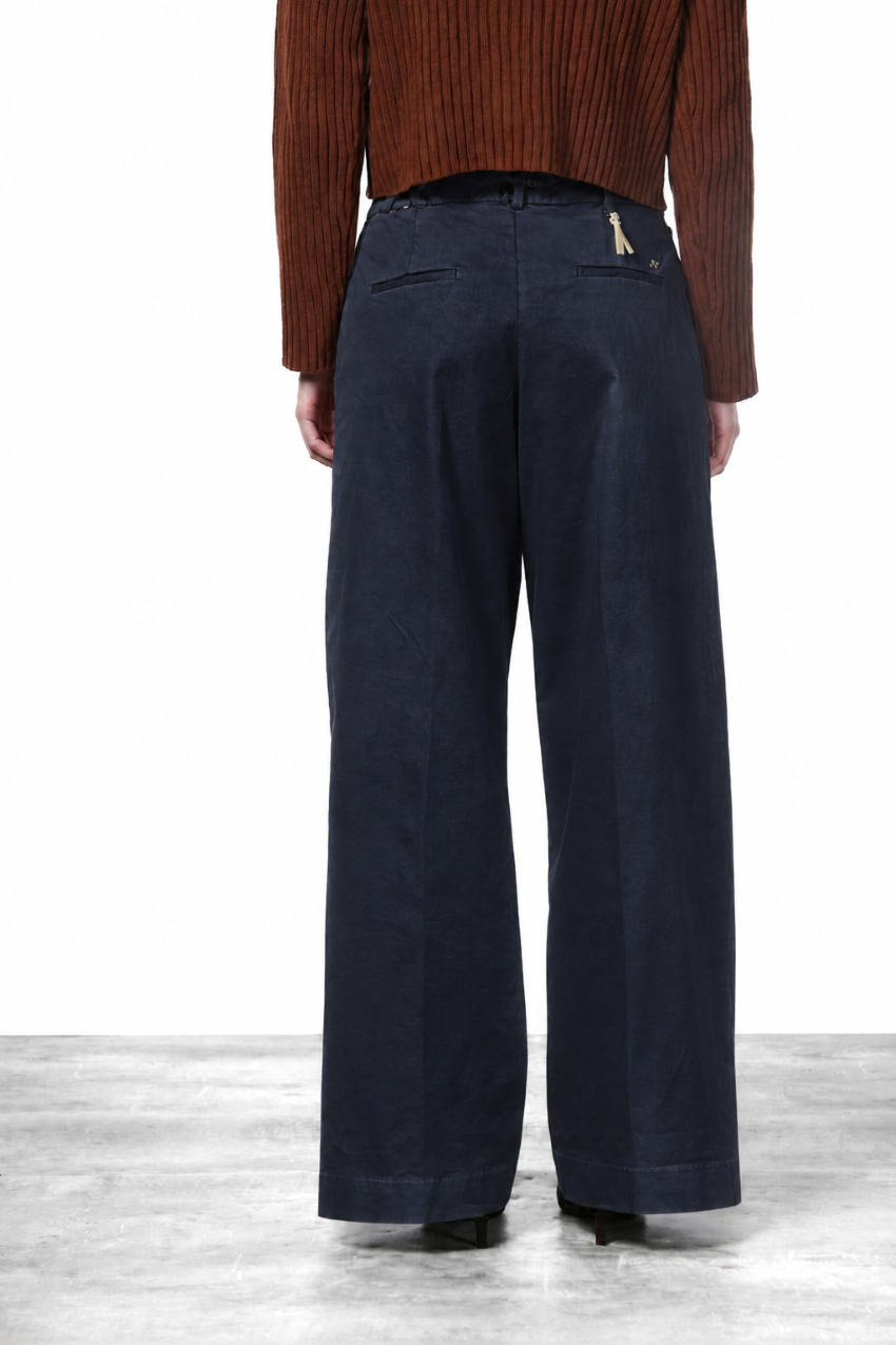 Pantalon chino New York Wide femme en satin, wide leg