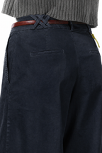 Pantalon chino New York Wide femme en satin, wide leg