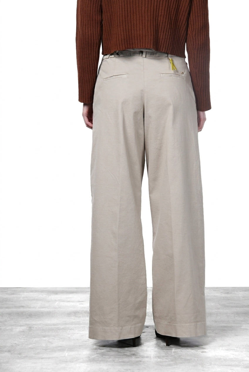 New York Wide pantalone chino donna in raso wide leg