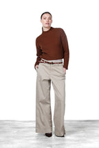 New York Wide pantalone chino donna in raso wide leg