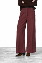 Pantalón chino New York Wide Elax de mujer en gabardina, wide leg