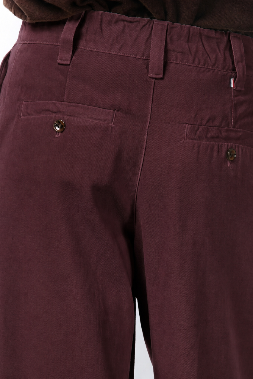 Pantalón chino New York Wide Elax de mujer en gabardina, wide leg