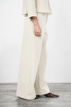 New York Wide women's chino trousers in wool cloth, wide leg