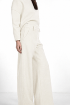 New York Wide women's chino trousers in wool cloth, wide leg