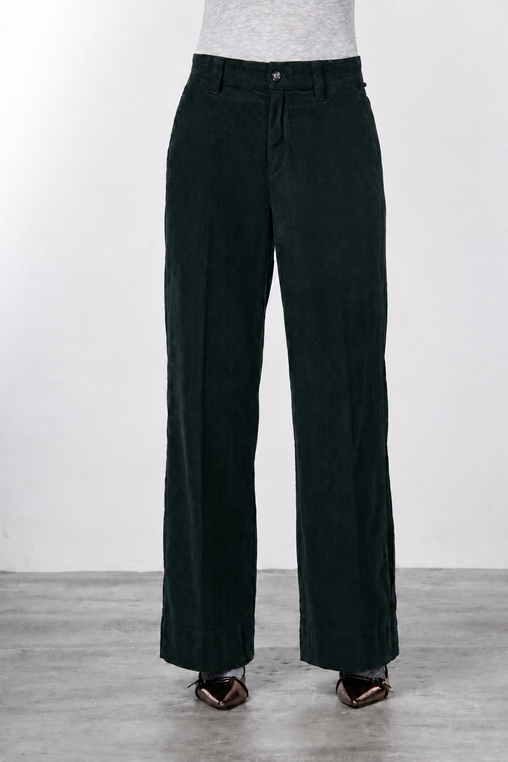 New York Wide pantalone chino donna in velluto 500 righe wide leg