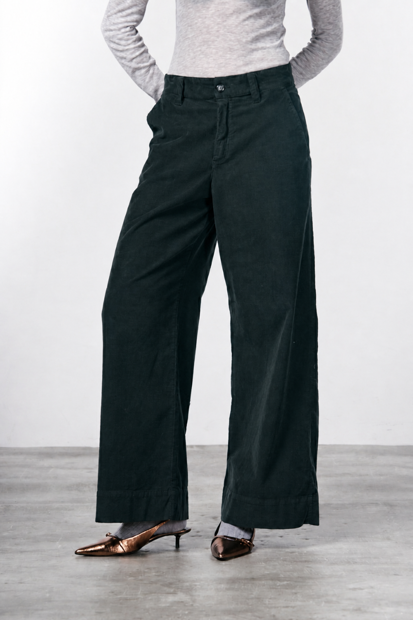 New York Wide pantalone chino donna in velluto 500 righe wide leg