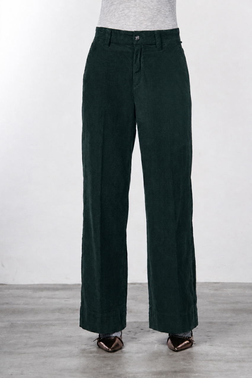 New York Wide pantalone chino donna in velluto 500 righe wide leg