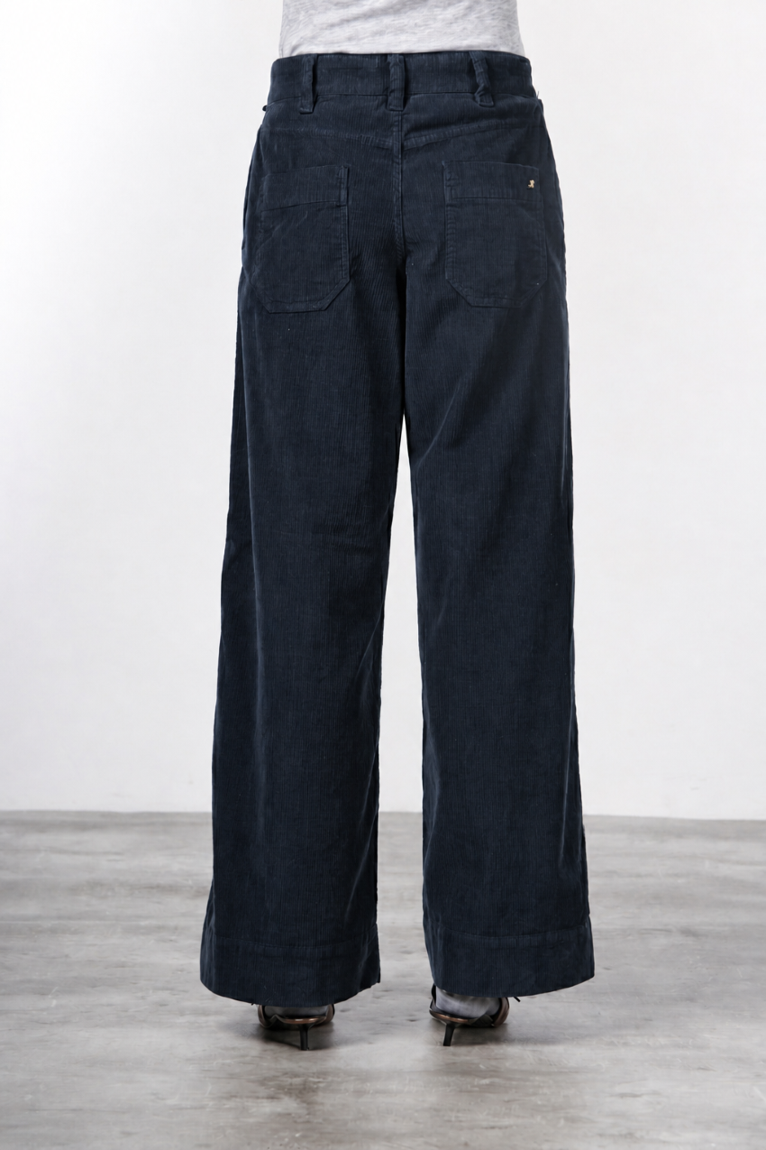 New York Wide pantalone chino donna in velluto 500 righe wide leg