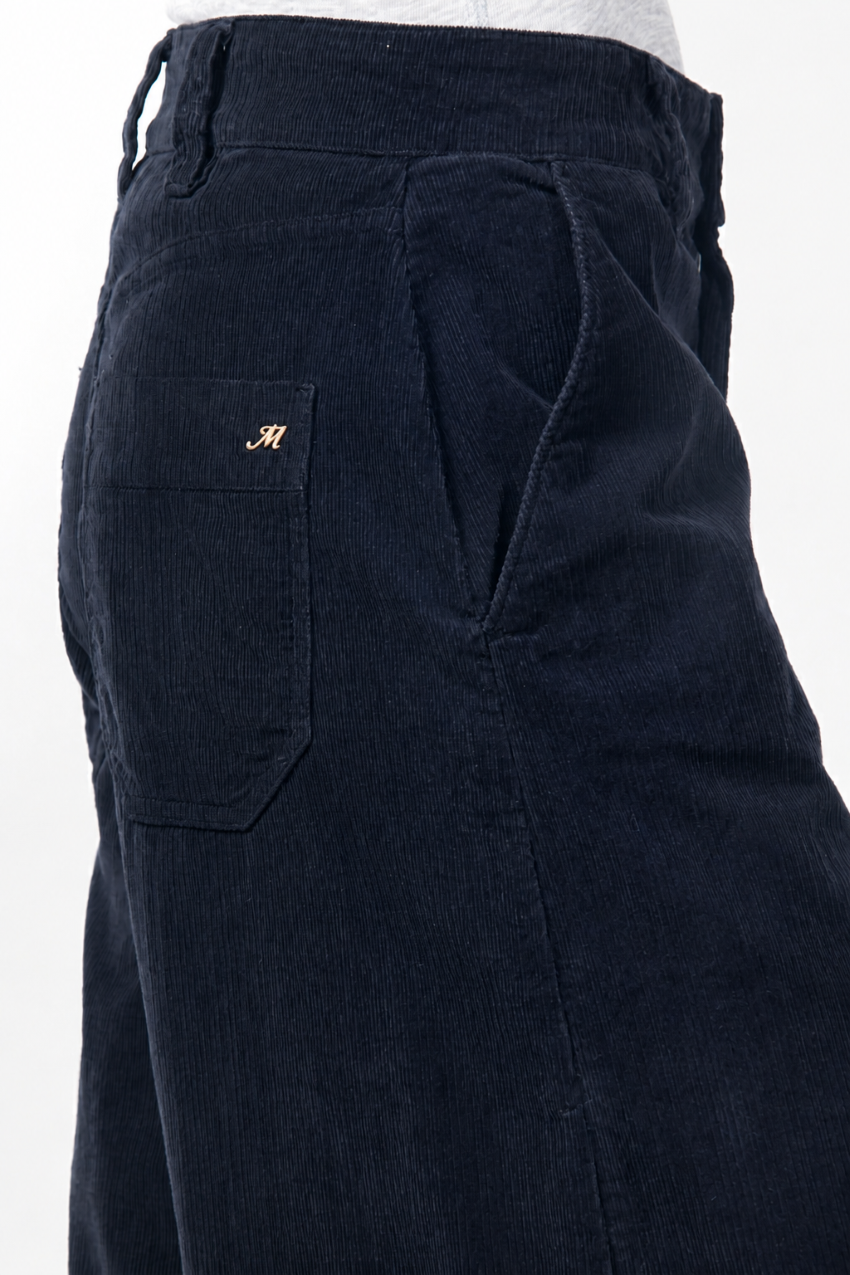 New York Wide pantalone chino donna in velluto 500 righe wide leg