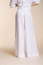 Portofino pantalone chino jogger donna in tela di lino e cotone leggero wide leg