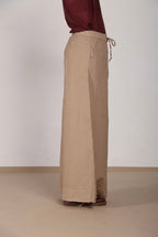 Portofino pantalon chino jogger femme en toile de lin et coton légère wide leg