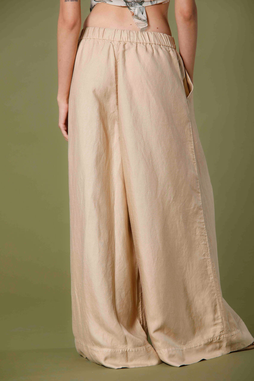 image 5 du pantalon chino femme en tencel et lin Portofino modèle kaki foncé coupe décontractée de Mason's