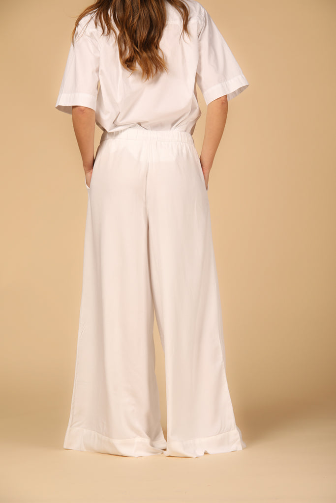 immagine 5 di pantalone chino donna modello Portofino in bianco fit relaxed di Mason's