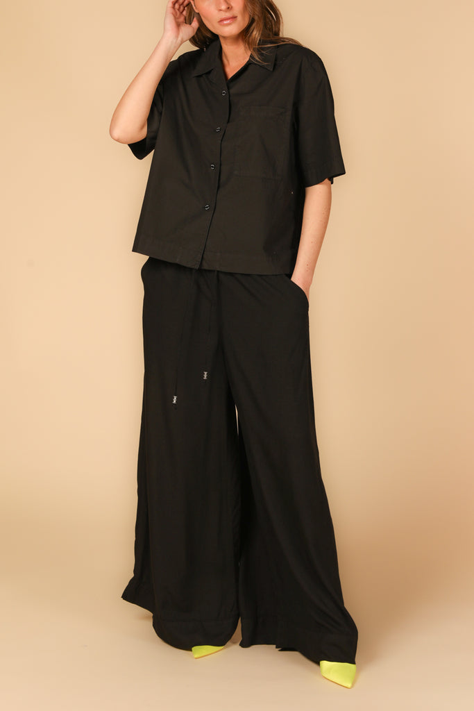 immagine 2 di pantalone chino donna modello Portofino in nero fit relaxed di Mason's