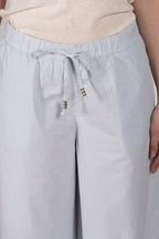 Portofino Cropped pantalon chino jogger femme en popeline wide leg