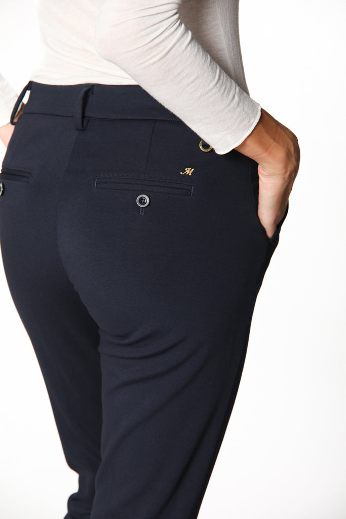 immagine 2 di pantalone chino donna in jersey blu scuro modello New York Slim di Mason's