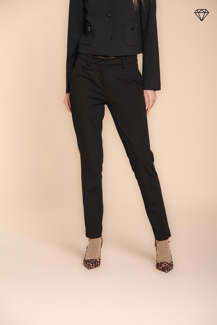 Foto 1 New York Slim pantalone chino donna in jersey tecnico slim fit ①