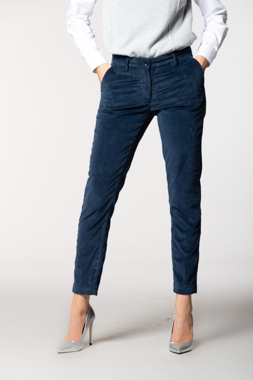 New York Slim pantalon chino femme en velours côtelé slim fit