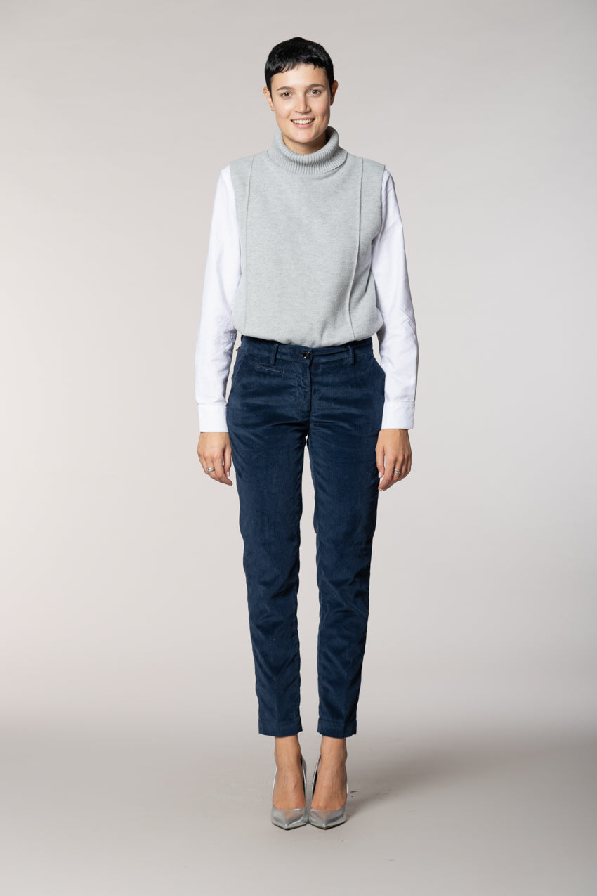 New York Slim pantalon chino femme en velours côtelé slim fit