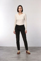 New York Slim Damen-Chinohose aus Breitcord, Slim Fit ①