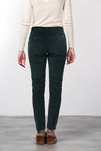 New York Slim pantalone chino donna in velluto a costa grande slim fit ①