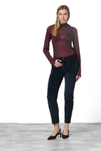 New York Slim pantalone chino donna in velluto a costa grande slim fit ①
