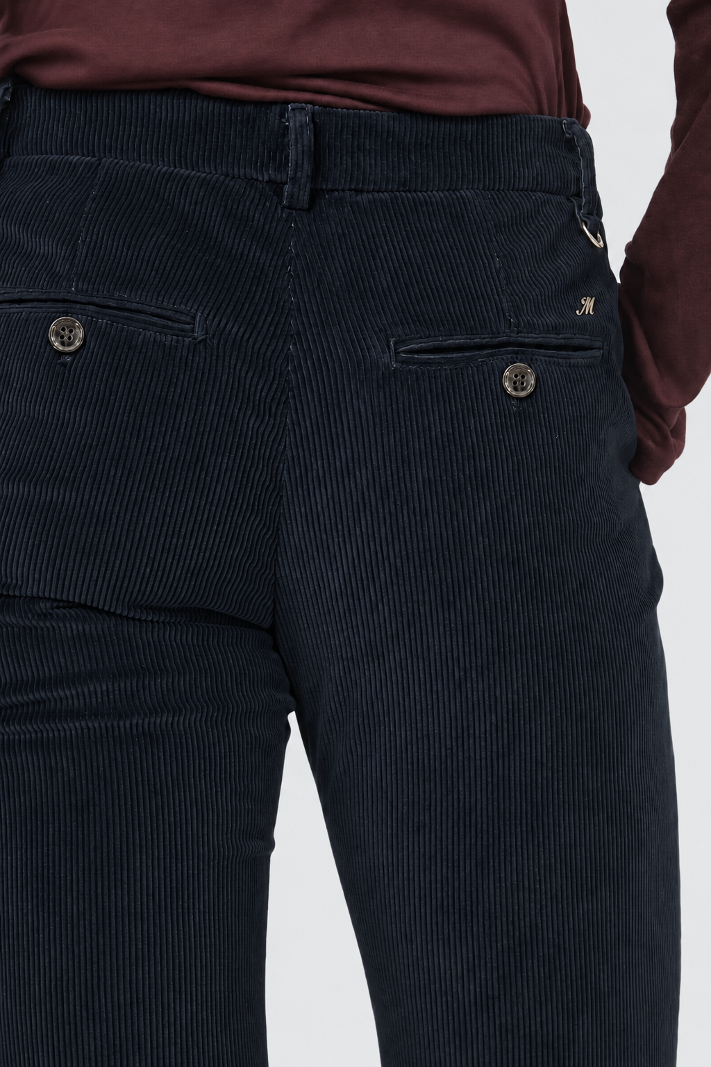 New York Slim pantalone chino donna in velluto a costa grande slim fit ①