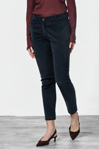 New York Slim pantalon chino femme en velours côtelé à grosses côtes, coupe slim ①