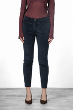 New York Slim pantalon chino femme en velours côtelé à grosses côtes, coupe slim ①