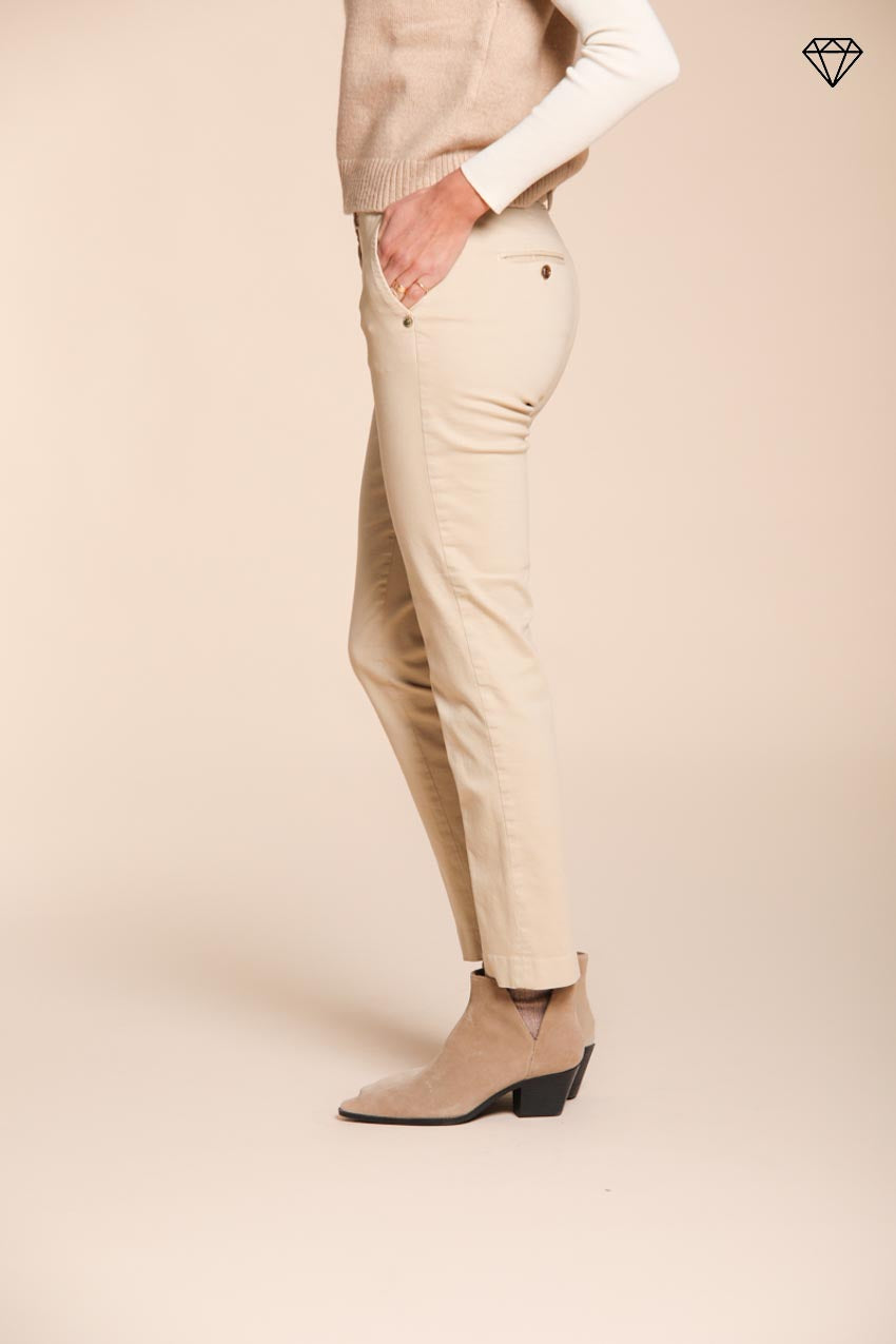 Foto 3 New York Slim pantalone chino donna in raso slim fit ①