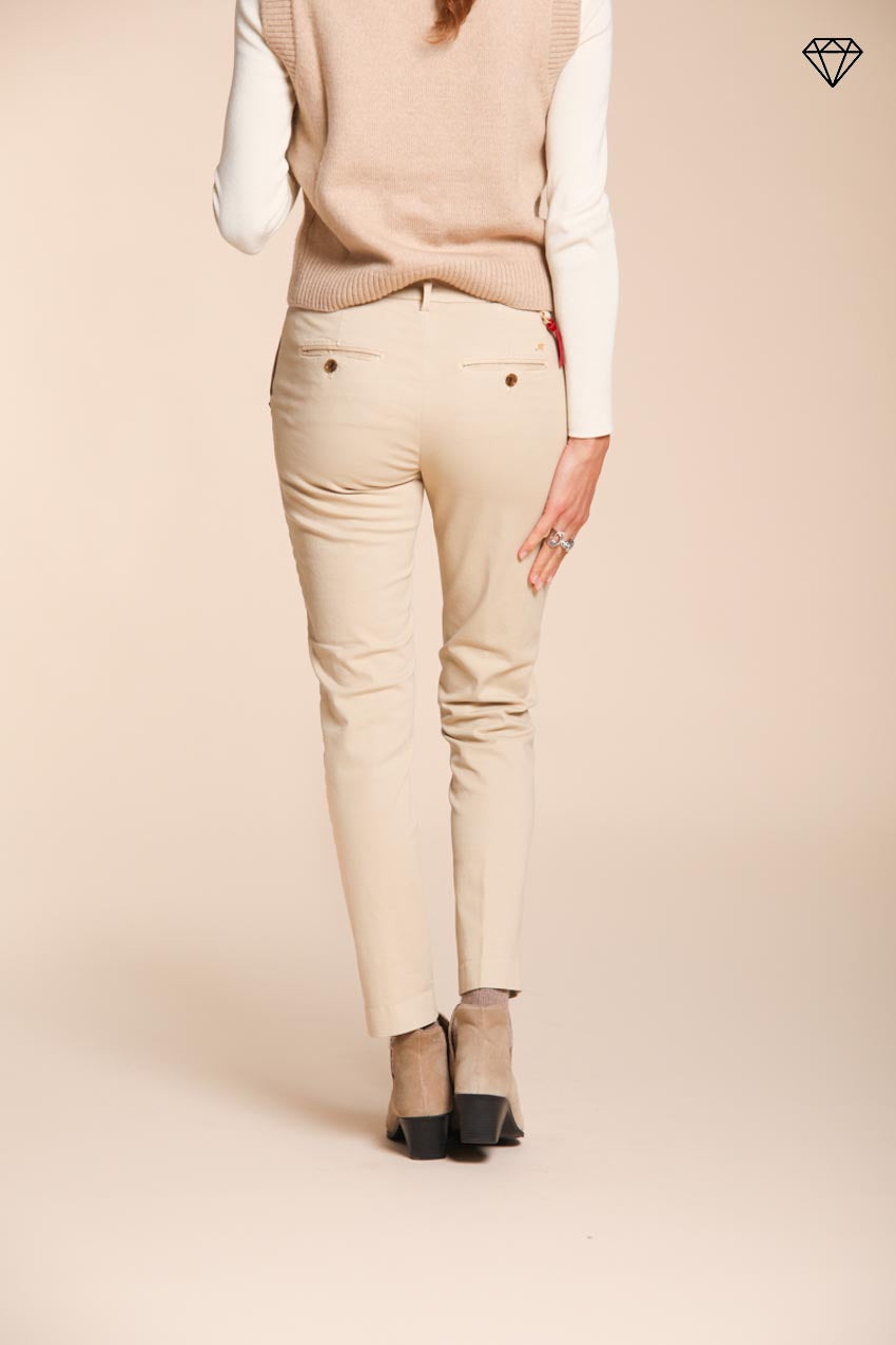 Foto 4 New York Slim pantalone chino donna in raso slim fit ①