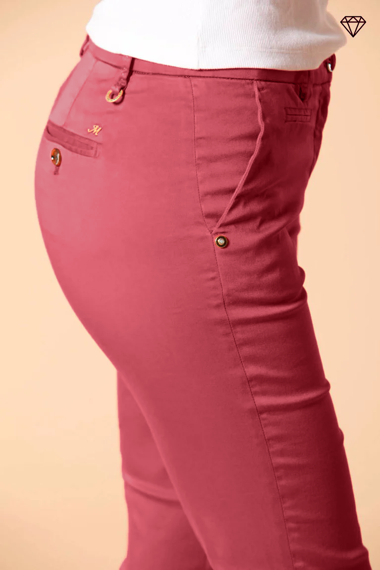 New York Slim women's chino trousers in stretch satin slim fit ①