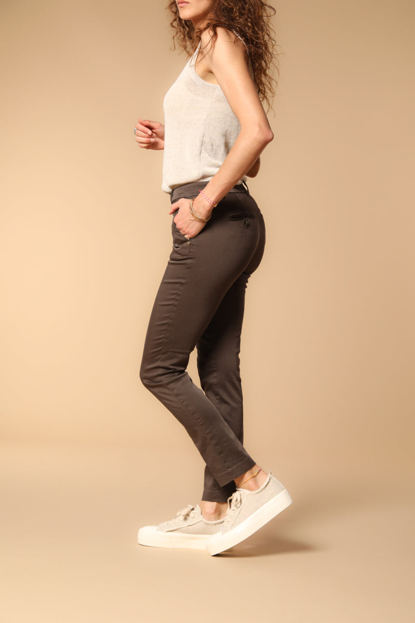 New York Slim Damen Chino Hose in Stretch Satin Slim Fit ①