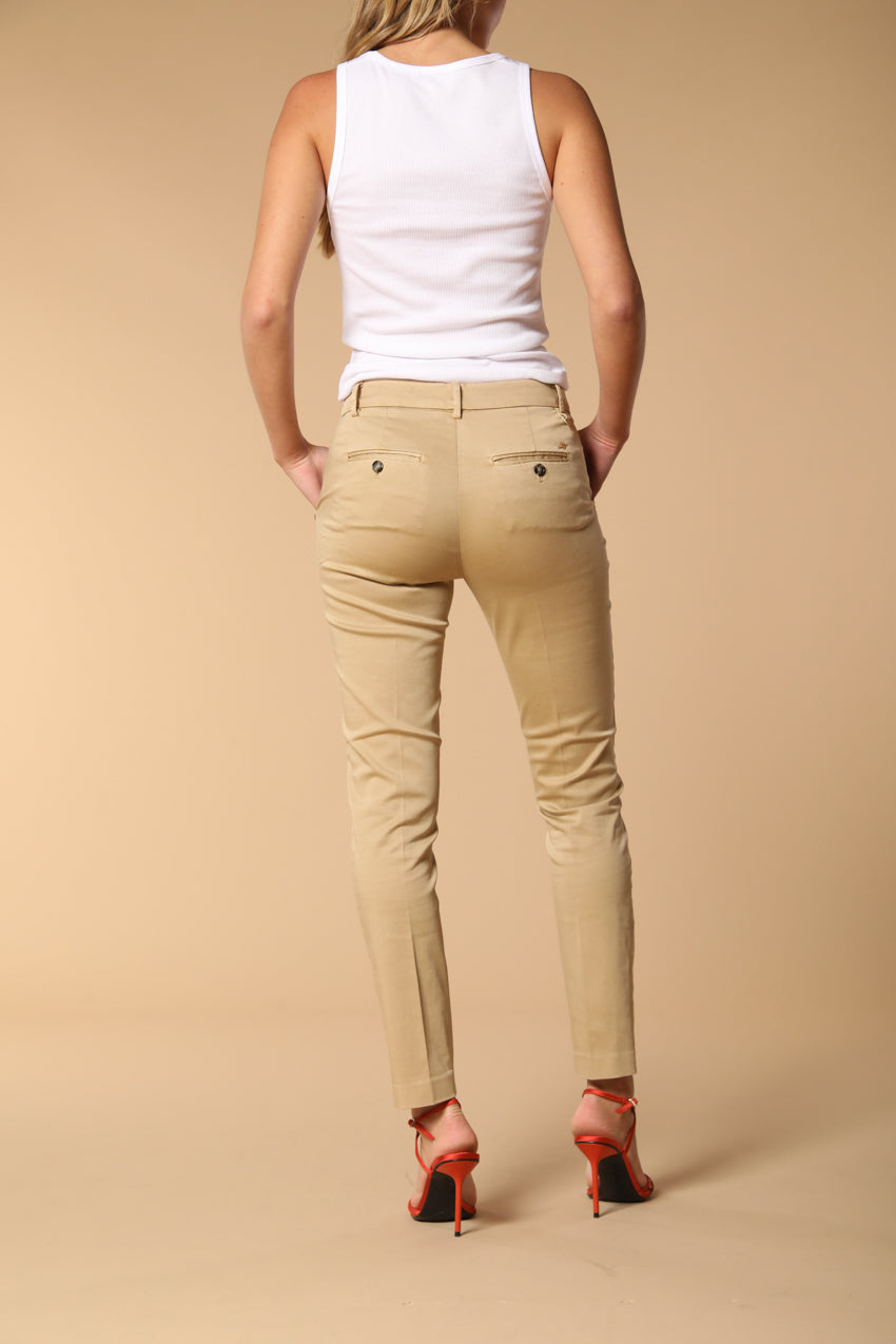 New York Slim women's chino trousers in stretch satin slim fit ①