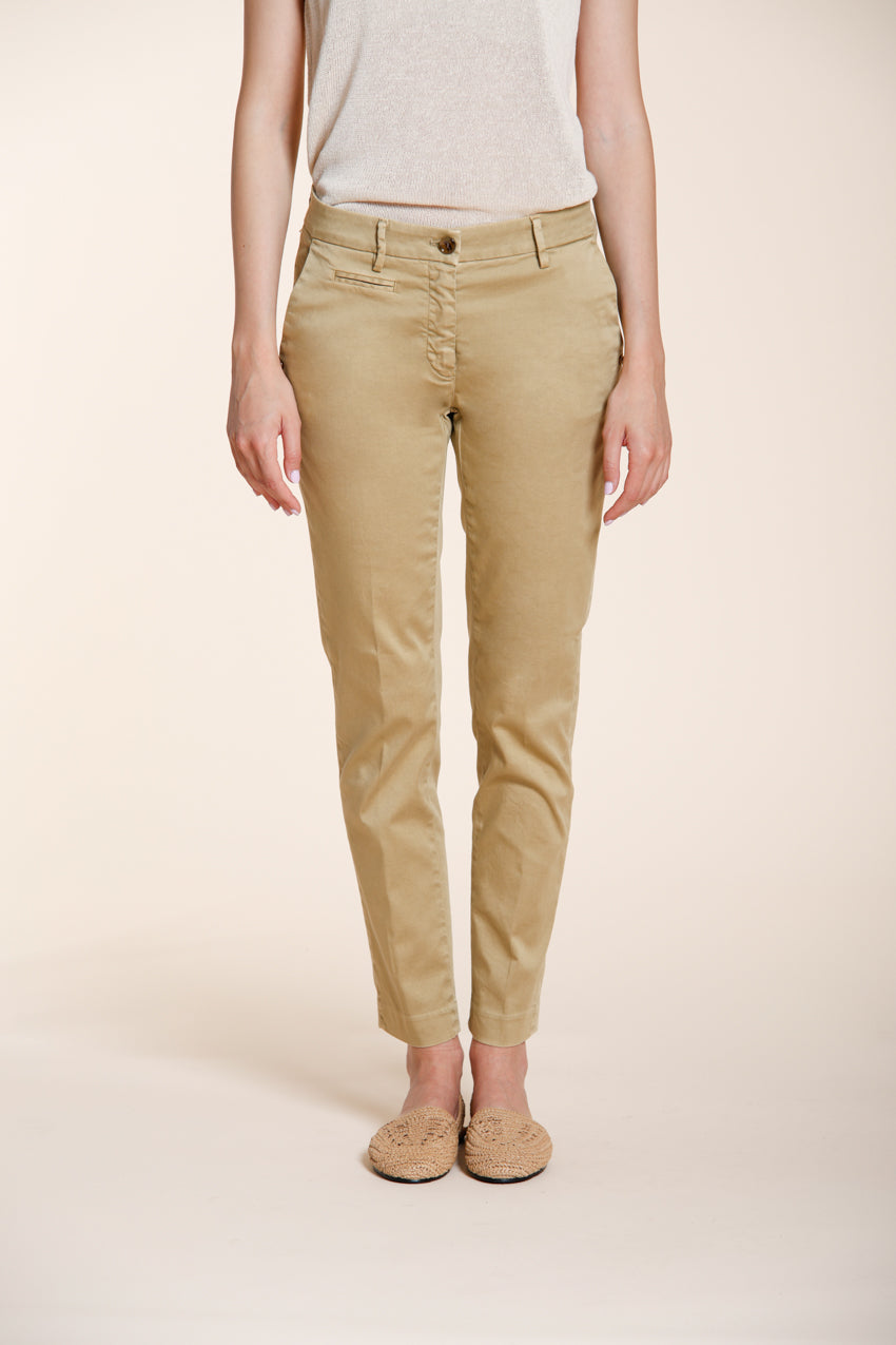 New York Slim women's chino pants stretch satin slim fit ①