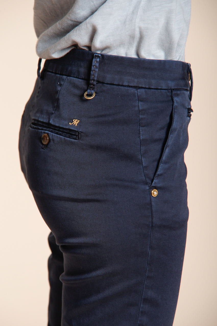 New York Slim pantalón chino mujer en raso stretch slim fit ①