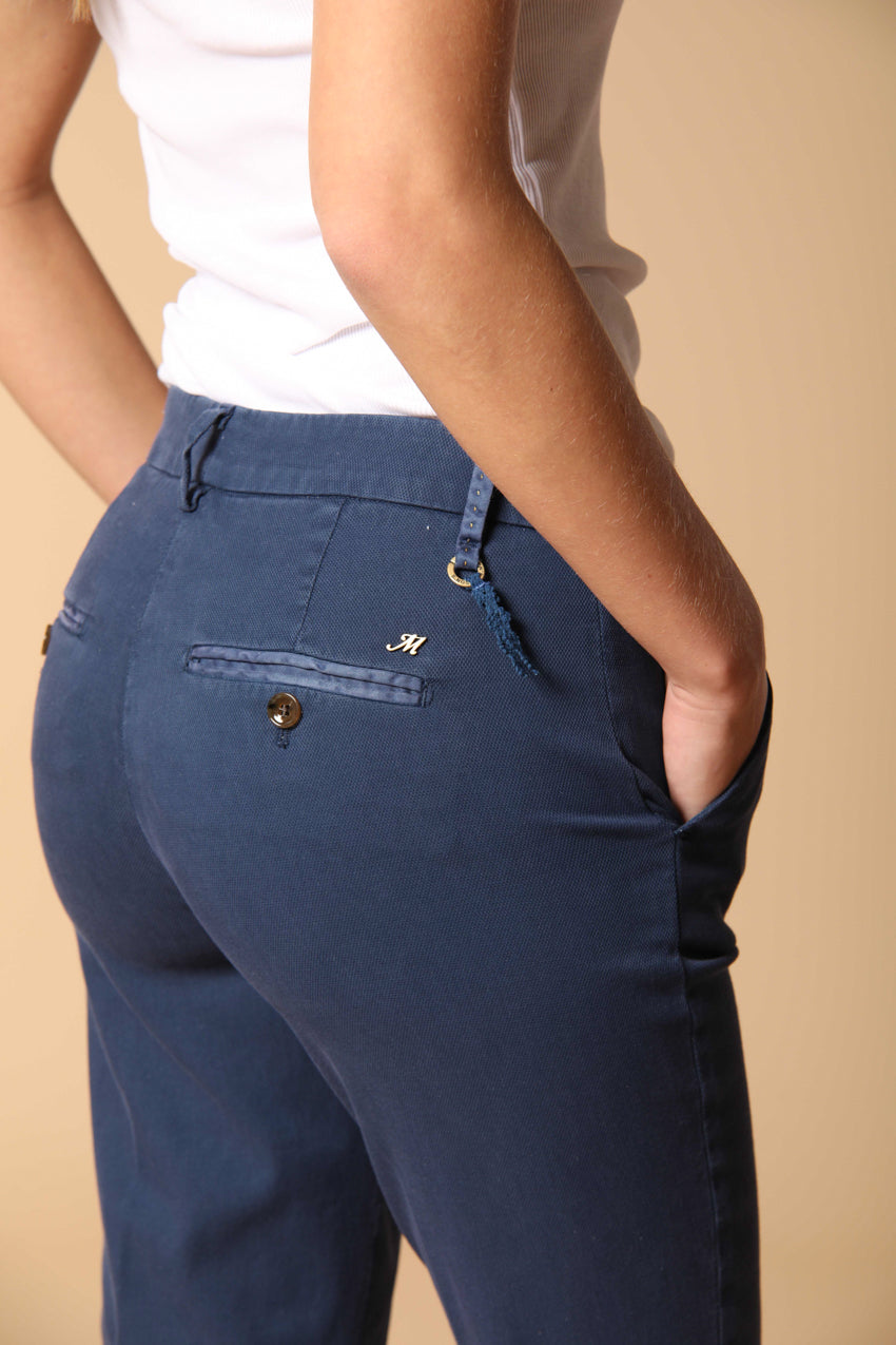 New York Trumpet women's chino pants in cotton and tencel piquet slim fit 