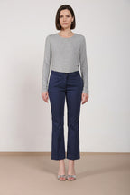 New York Trumpet Hose Chino Damen aus Stretch Satin slim fit