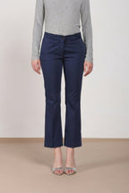 New York Trumpet Hose Chino Damen aus Stretch Satin slim fit