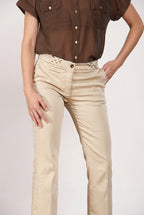 New York Trumpet Hose Chino Damen aus Stretch-Satin slim fit