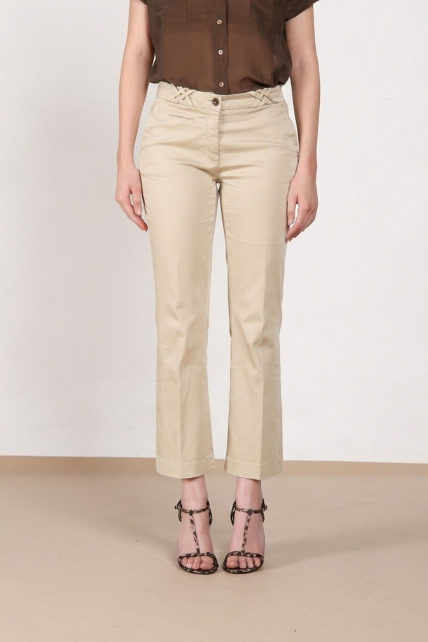 New York Trumpet pantalone chino donna in raso stretch slim fit