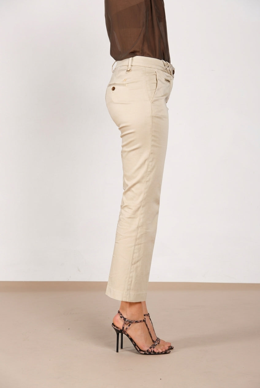 New York Trumpet Hose Chino Damen aus Stretch-Satin slim fit