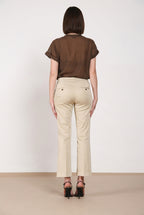 New York Trumpet pantalón chino mujer de satén elástico slim fit