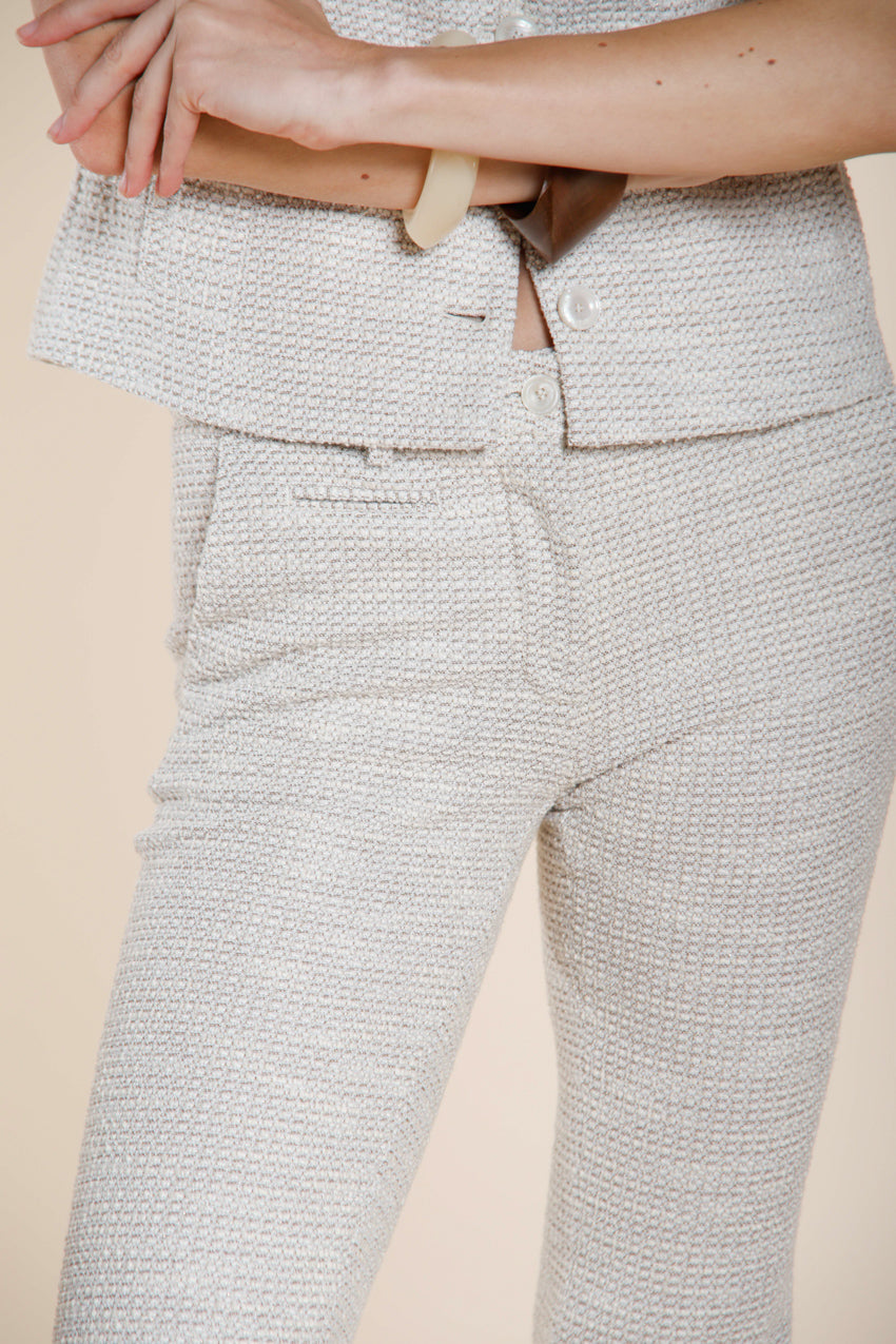 New York Trumpet women's chino pants in rice grain texture jersey slim fit